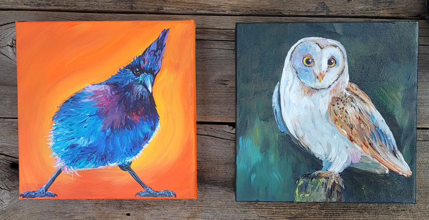 8x 8 inch Original Acrylic Paintings - $95 each!