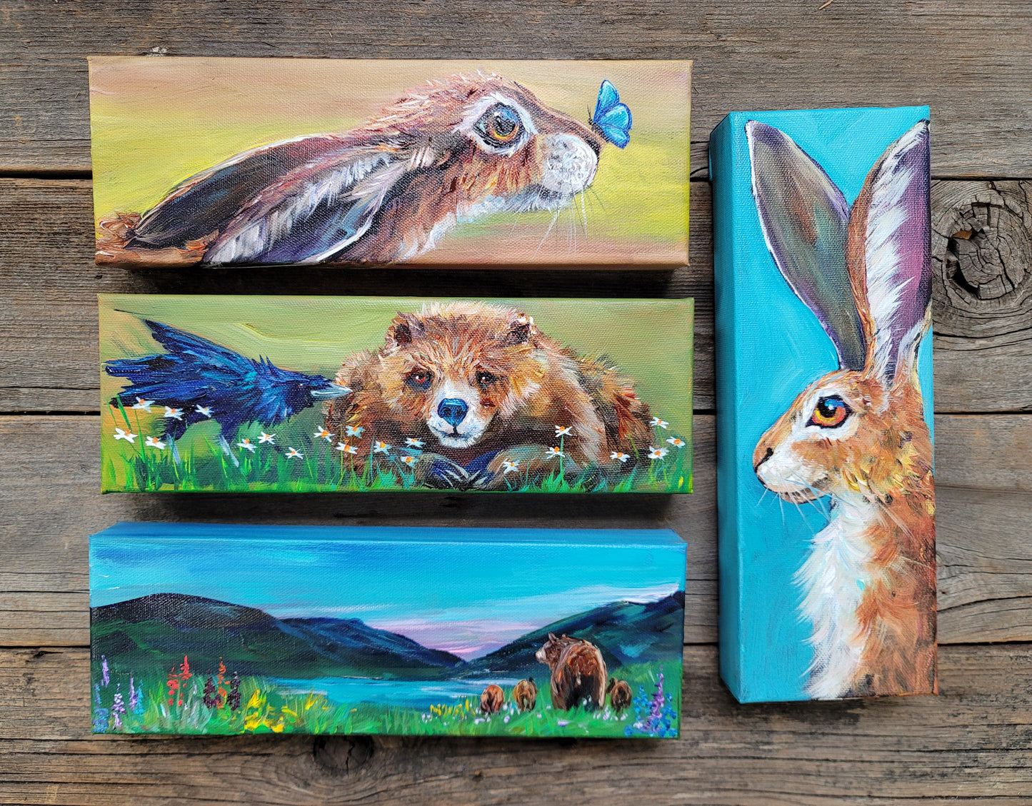 4 x 12 inch Original Acrylic Paintings - $95 each!
