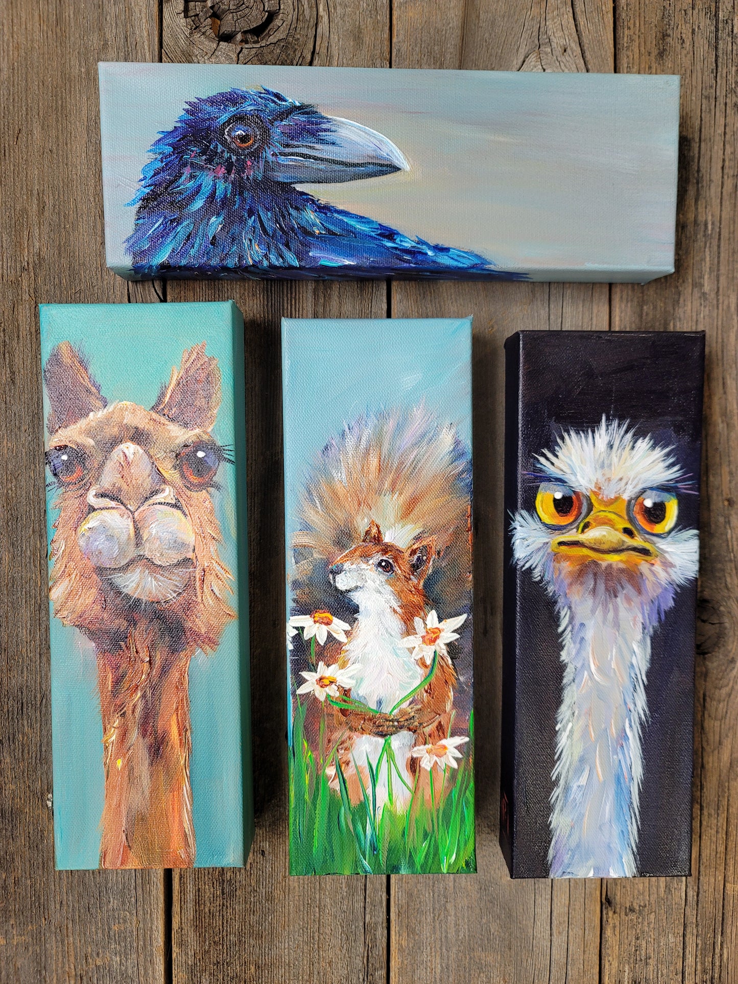 4 x 12 inch Original Acrylic Paintings - $95 each!