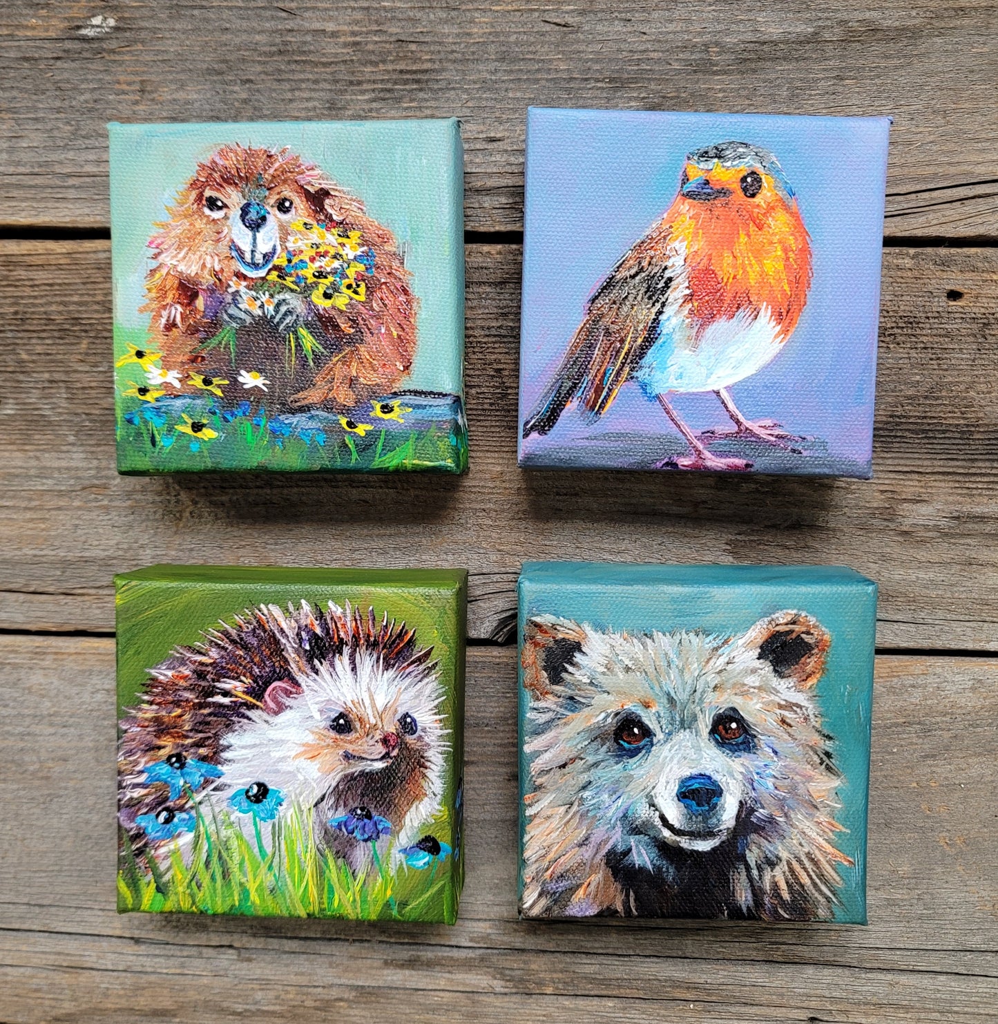 4 x 4 inch Original Acrylic Paintings - $50 each!