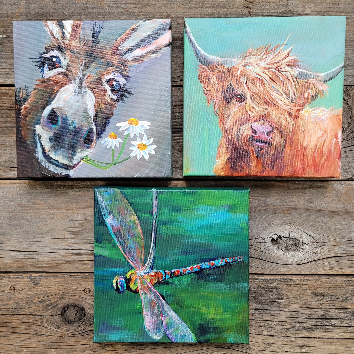 8x 8 inch Original Acrylic Paintings - $95 each!