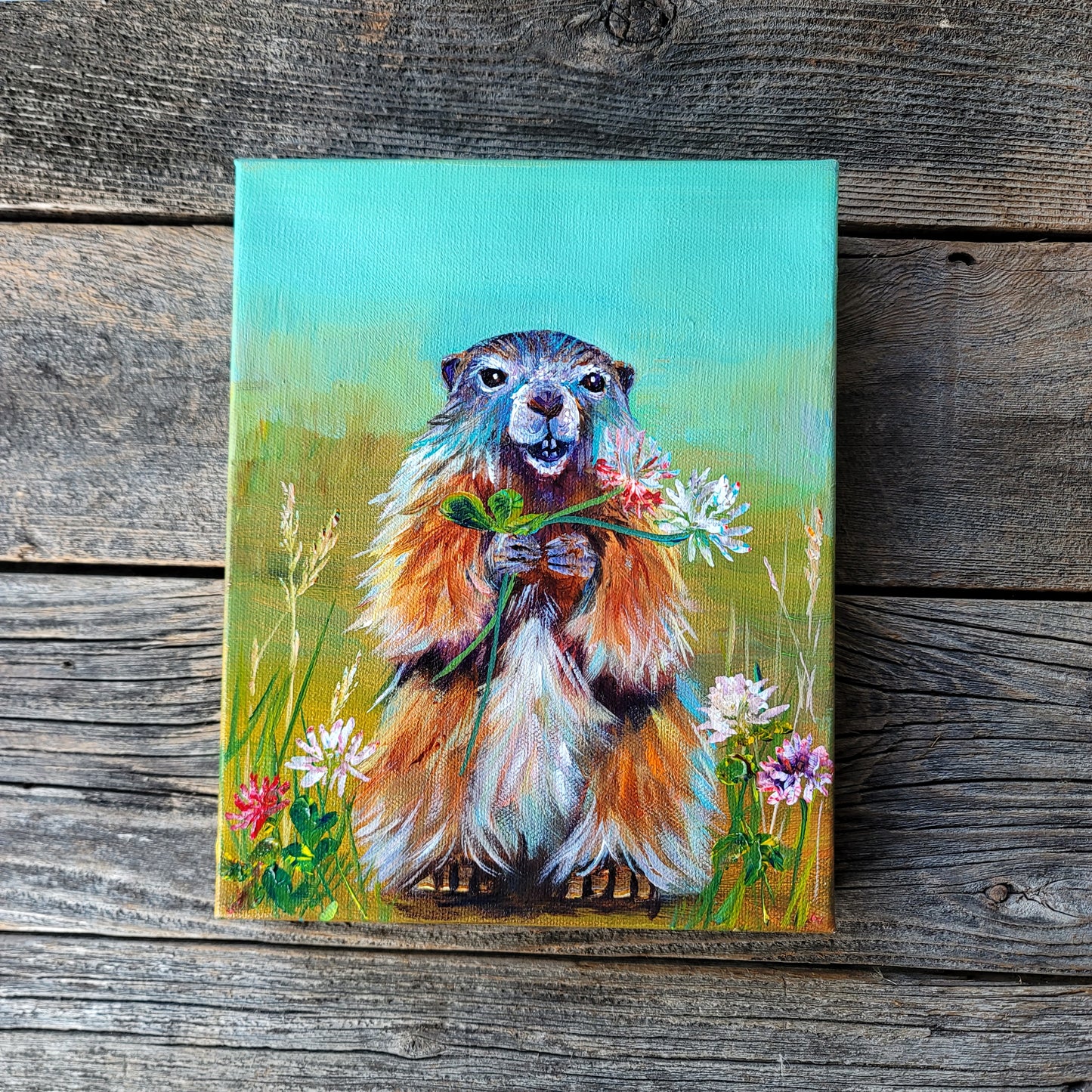 Cheeky - 8 x 10 inch original acrylic painting - $150