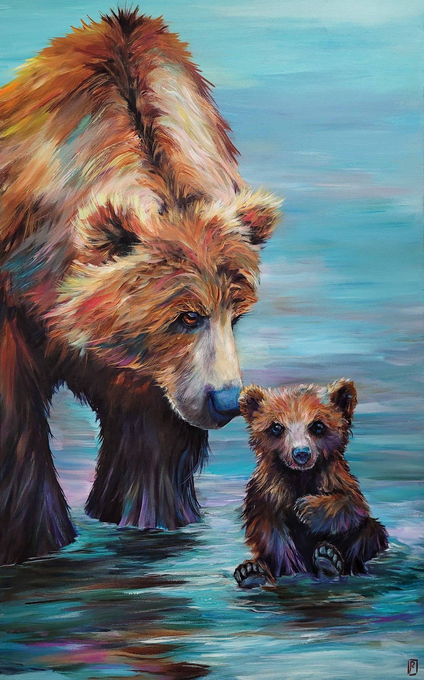Bathtime - original acrylic painting -30" x 48" - $1500