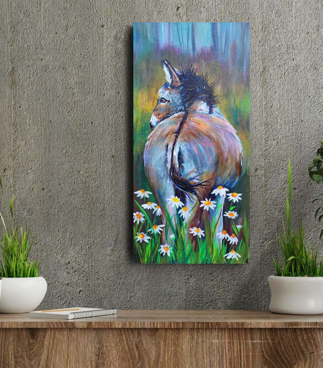Tail End - original acrylic painting - 10" x 20" - $325
