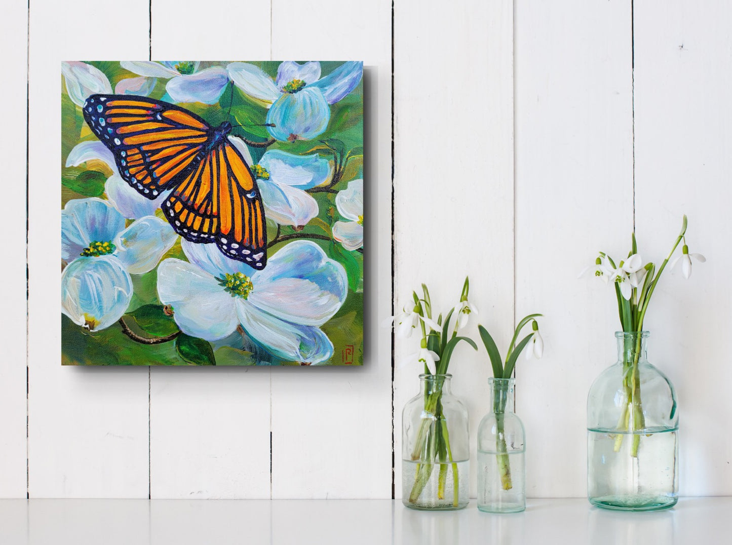Monarch - original acrylic painting - 12" x 12" - $225