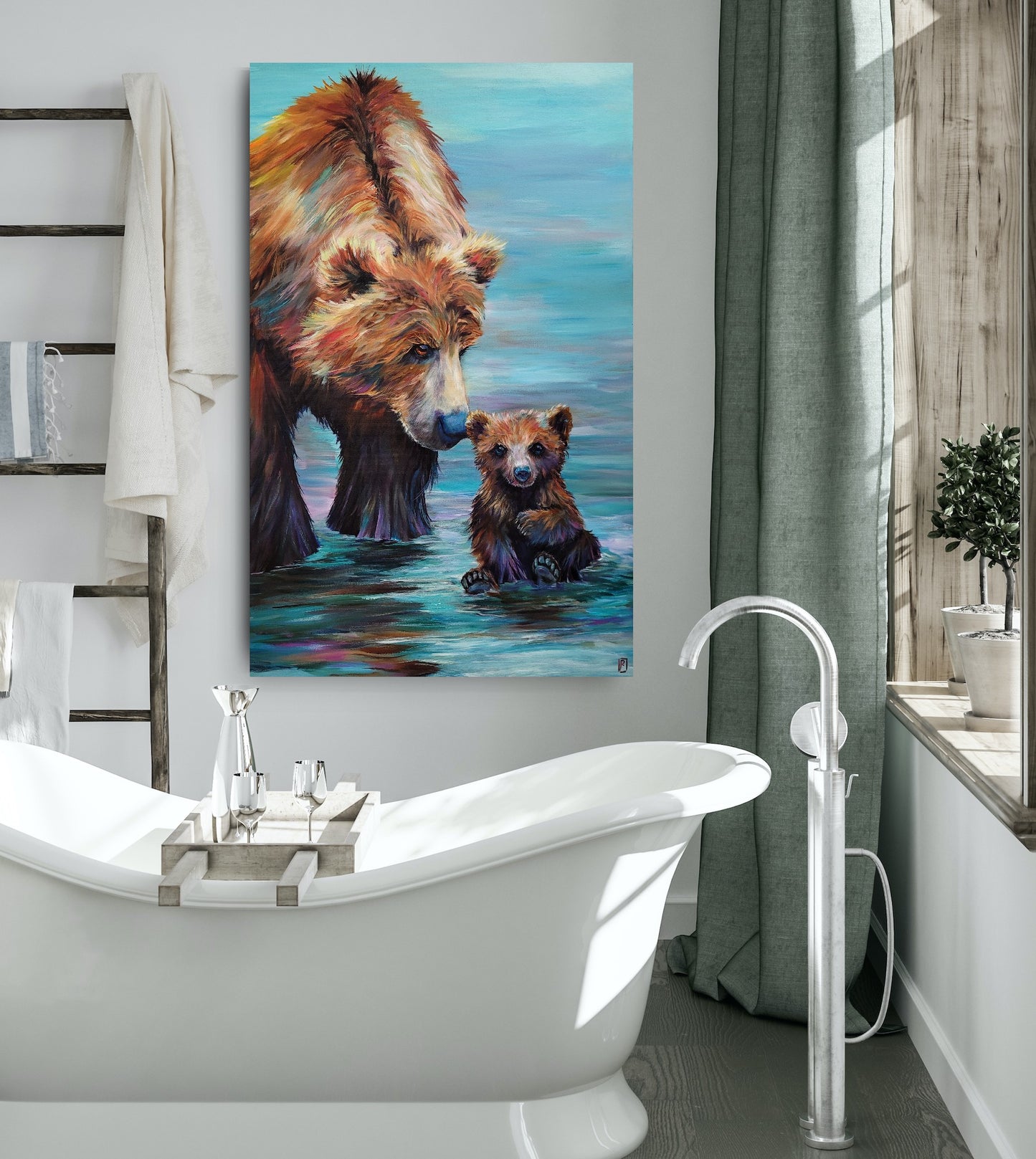 Bathtime - original acrylic painting -30" x 48" - $1500