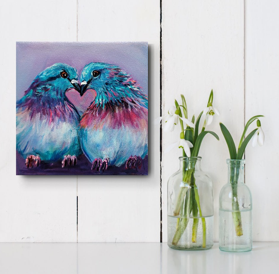 POPPY & PAUL - Still in LOVE after all these years! 6 x 6" ACRYLIC PAINTING