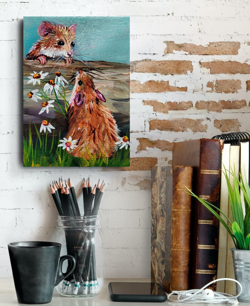 RAPUNZEL - "Rapunzel, Rapunzel let down your long tail!" 5 x 7" ACRYLIC PAINTING