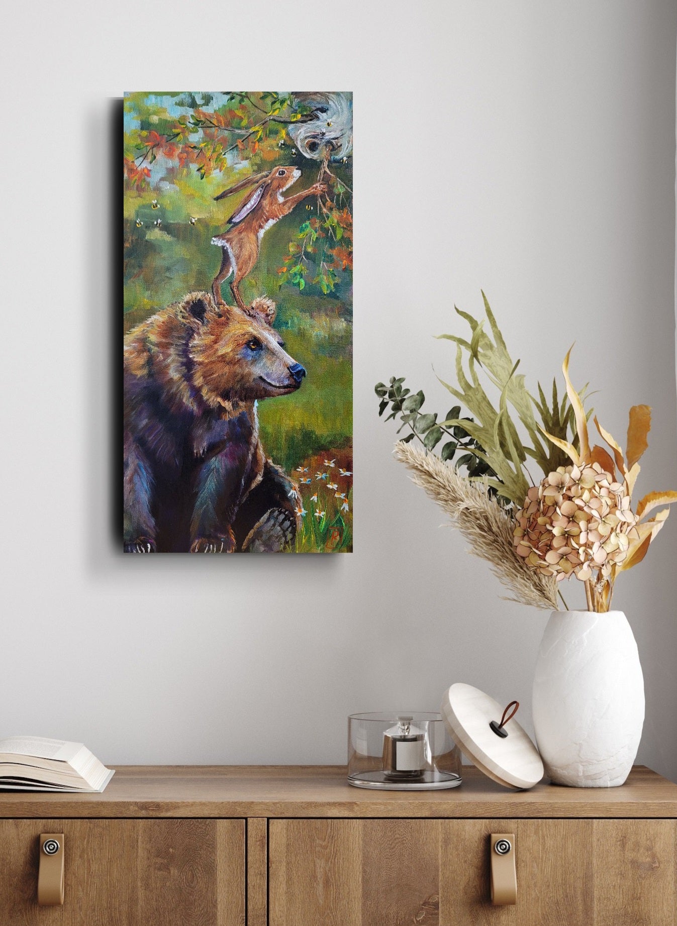 HONEY HUNTERS - 10 x 20" ACRYLIC PAINTING