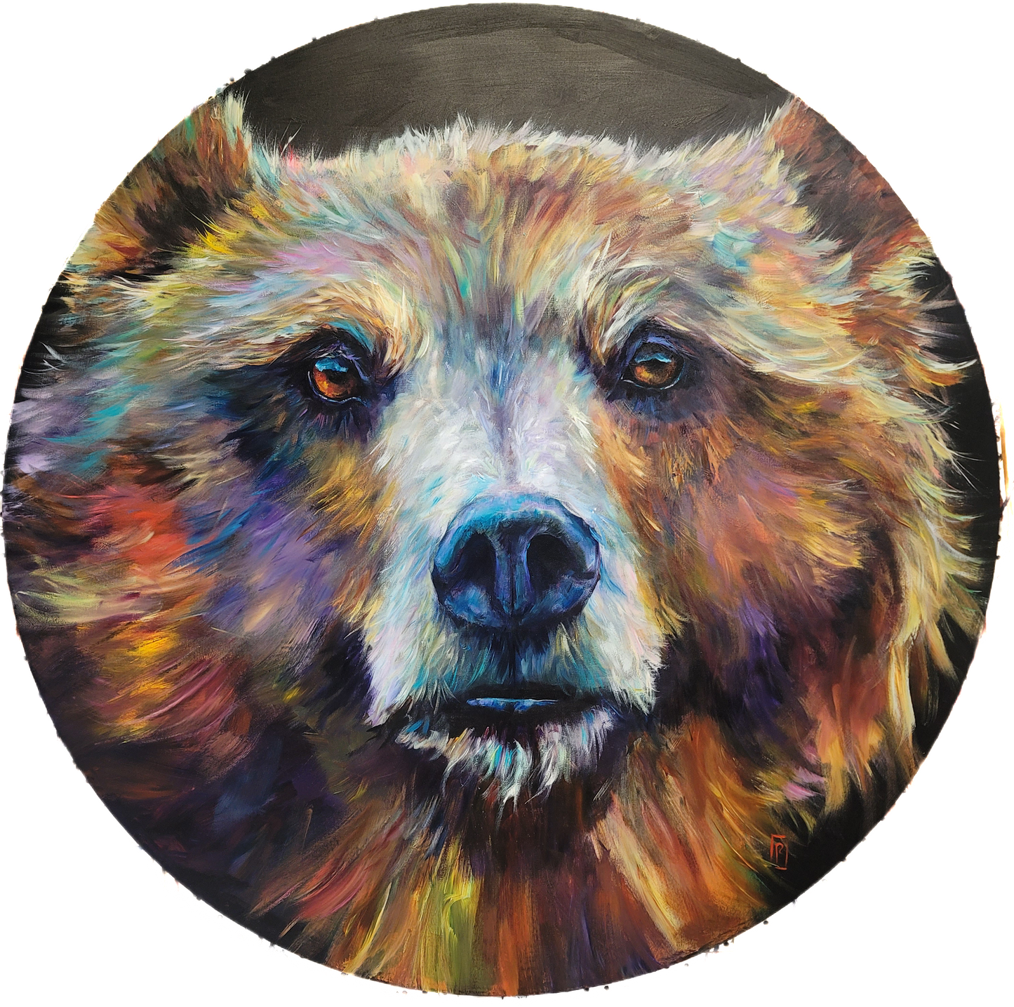 Cedar - original acrylic painting - 48" round - $2000