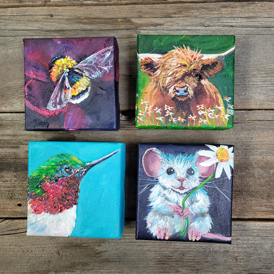 4 x 4 inch Acrylic Paintings -  $50 each!