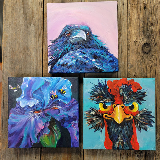 8x 8 inch Acrylic Paintings -  $95 each!