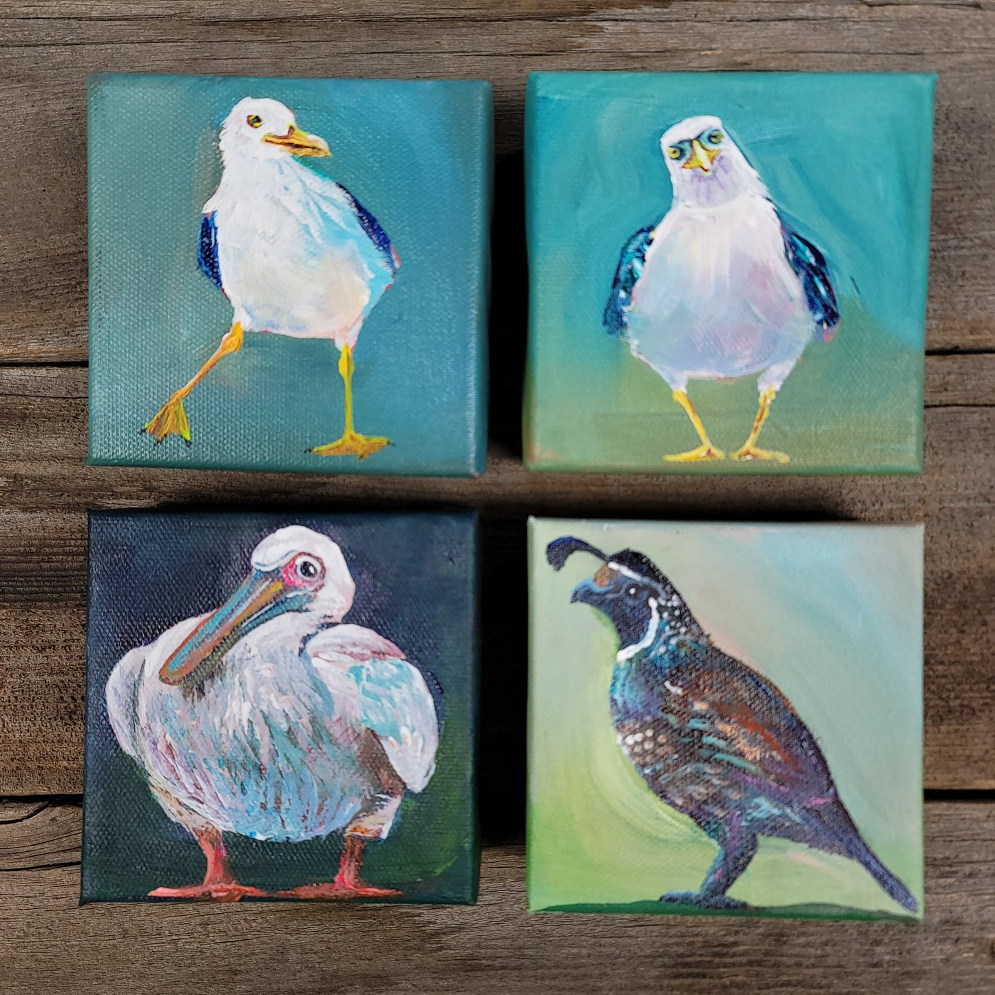 4 x 4 inch Original Acrylic Paintings -  $50 each!