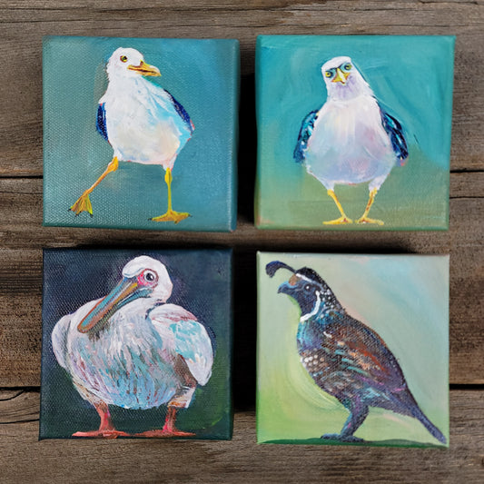 4 x 4 inch Original Acrylic Paintings -  $50 each!