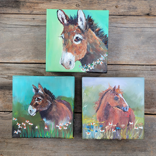 6 x 6 inch Original Acrylic Paintings -  $80 each!