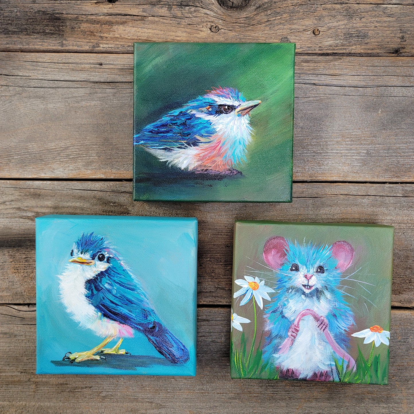 6 x 6 inch Original Acrylic Paintings -  $80 each!