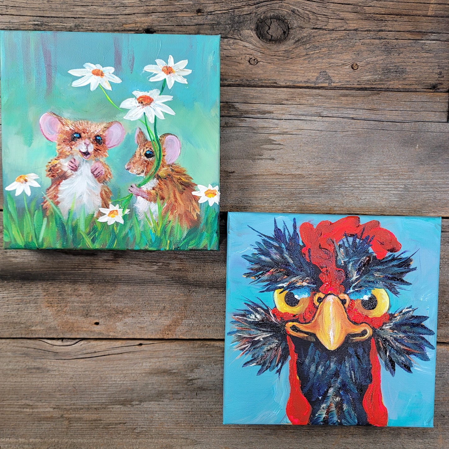 8x 8 inch Original Acrylic Paintings -  $95 each!