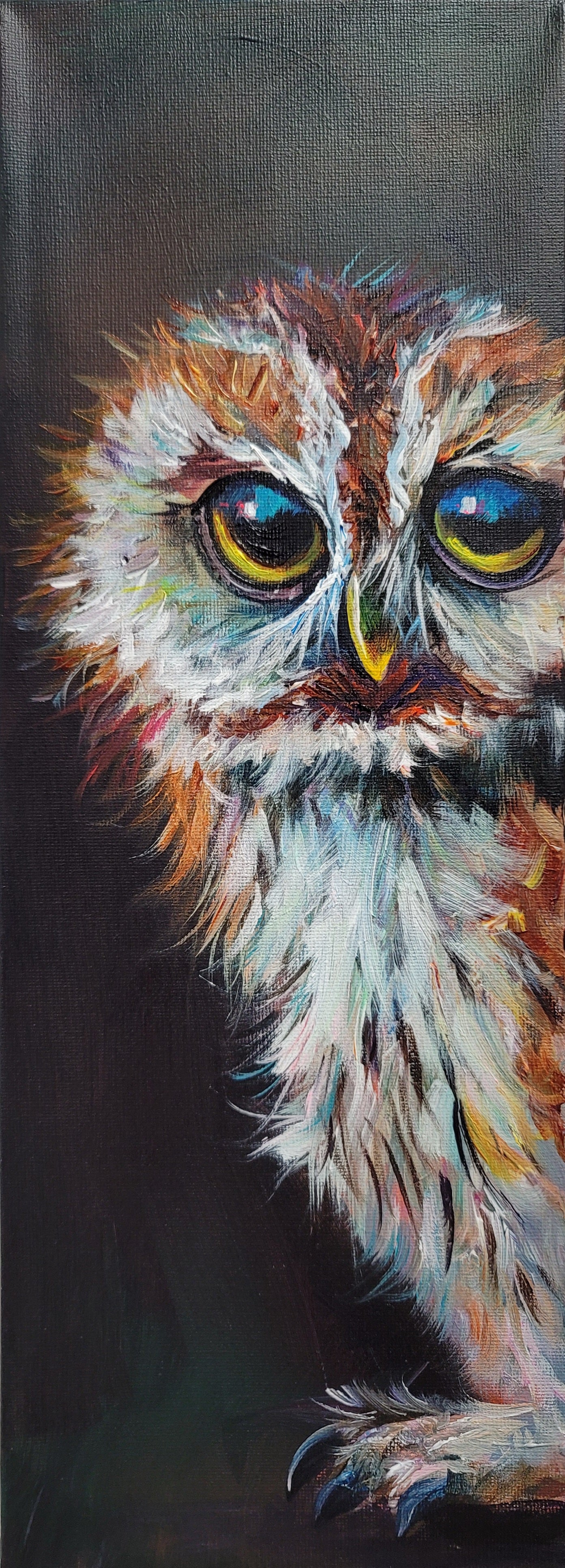 Baby Owl - Original Acrylic Painting - 6 x 16 inch -  $175 each