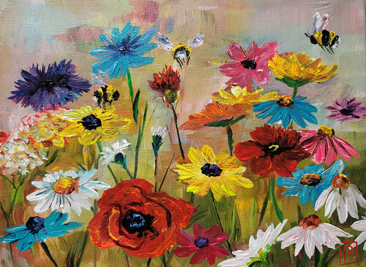 Flower Garden - Original Acrylic Painting - 9 x 12 inch -  $200 each