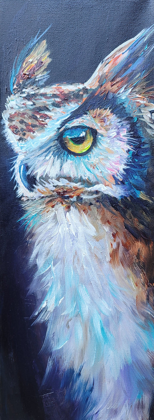 Great Horned Owl - Original Acrylic Painting - 6 x 16 inch -  $175 each