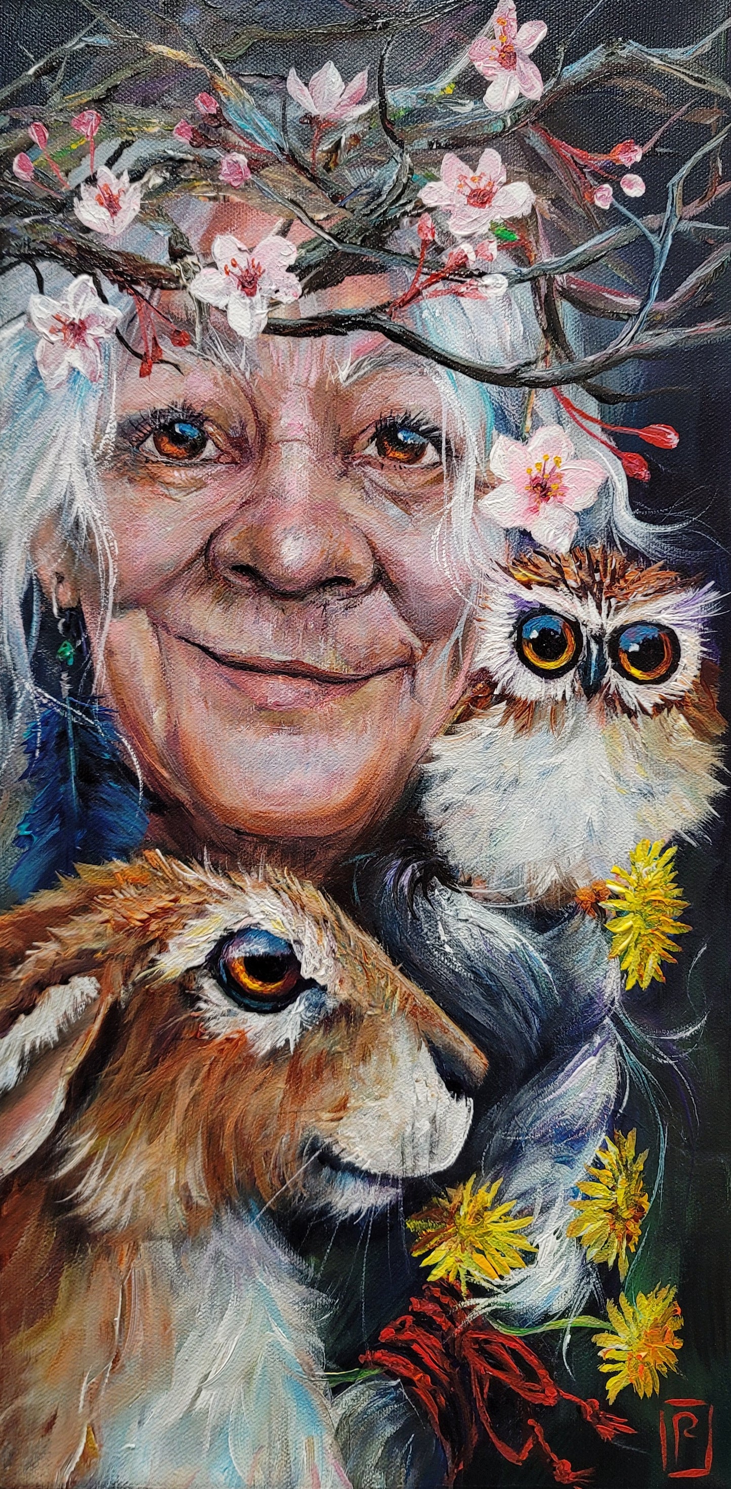 Quietly Being - original acrylic painting -  10" x 20" - $550