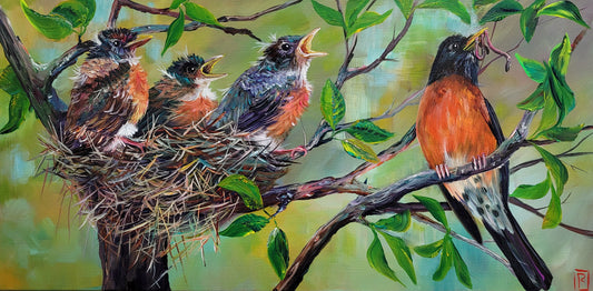 Time to Empty the Nest - Original Acrylic Painting - 14 x 28 inch -  $450