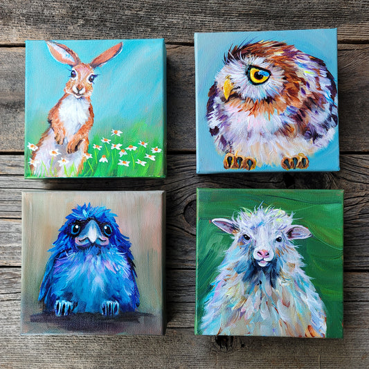 6 x 6 inch Original Acrylic Paintings -  $80 each!