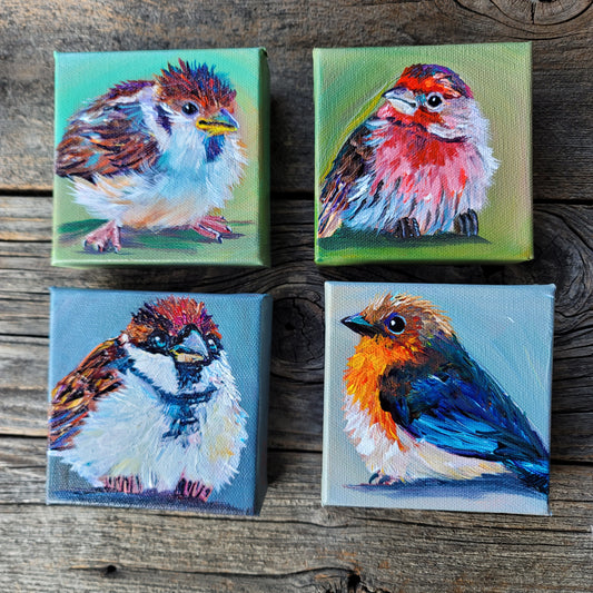4 x 4 inch Original Acrylic Paintings -  $50 each!
