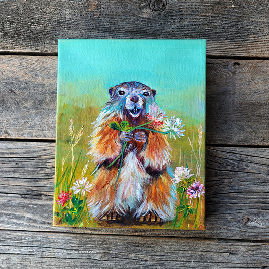 Cheeky - 8 x 10 inch original acrylic painting  - $150