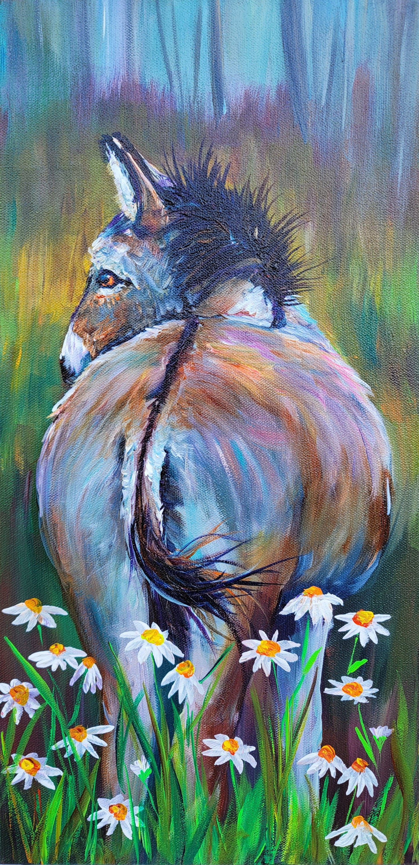 Tail End - original acrylic painting -  10" x 20" - $325