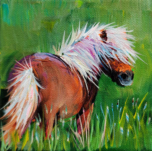 SHAGGY -  5 x 5"  ACRYLIC PAINTING