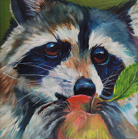 AN APPLE A DAY -   8 x 8" ACRYLIC PAINTING