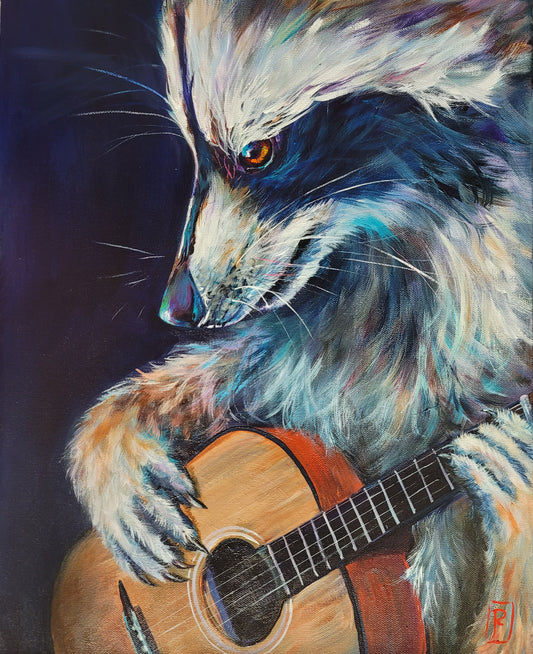 Jillian on Acoustic Guitar Print