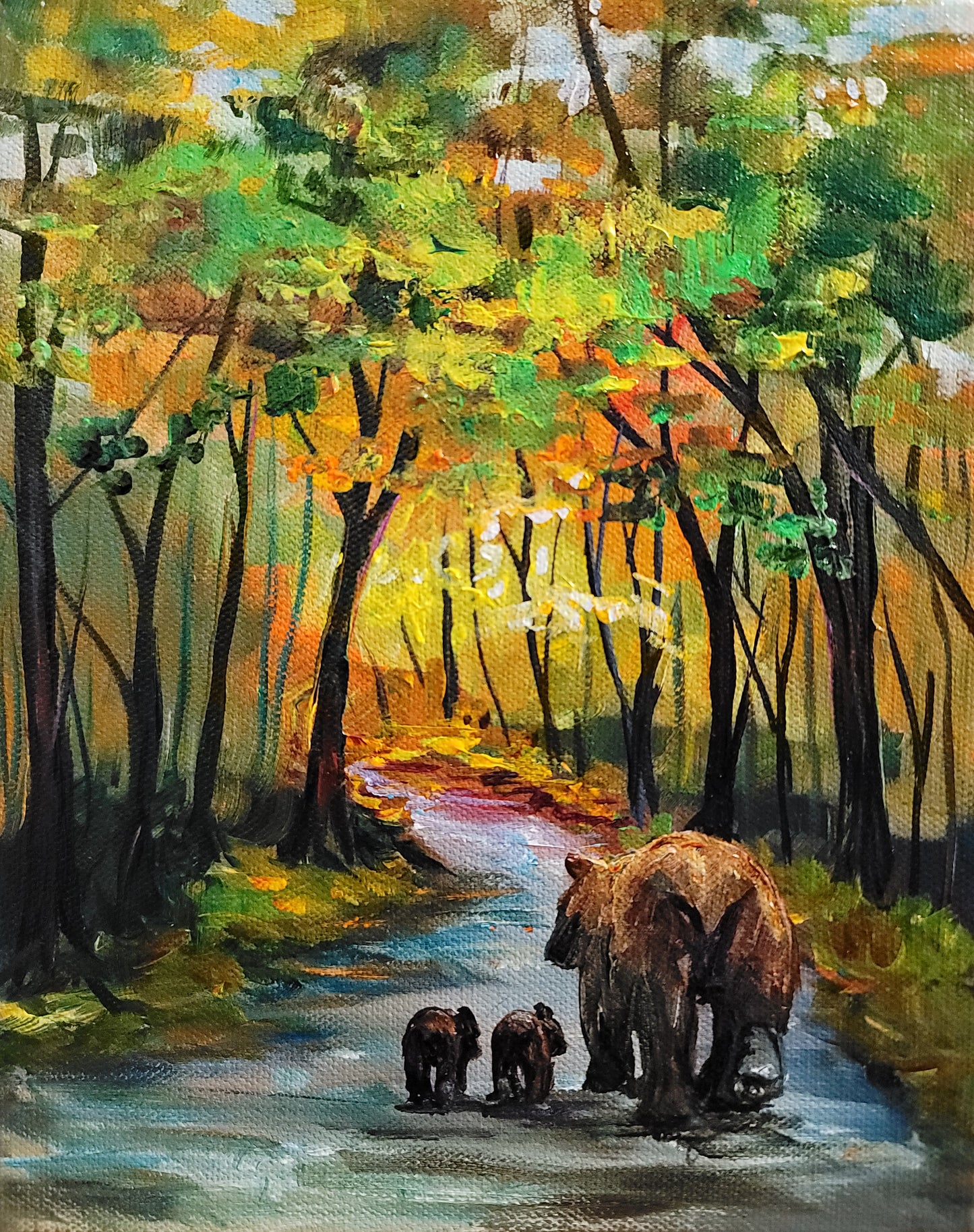 MOMMA BEAR -   8 x 10" ACRYLIC PAINTING