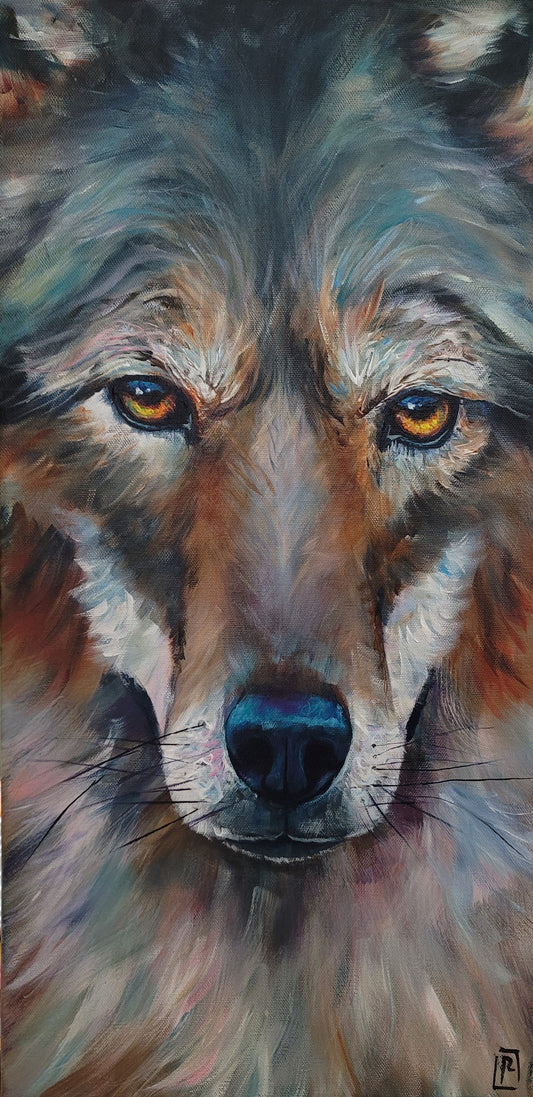 WATCHFUL -  12 x 24" ACRYLIC PAINTING