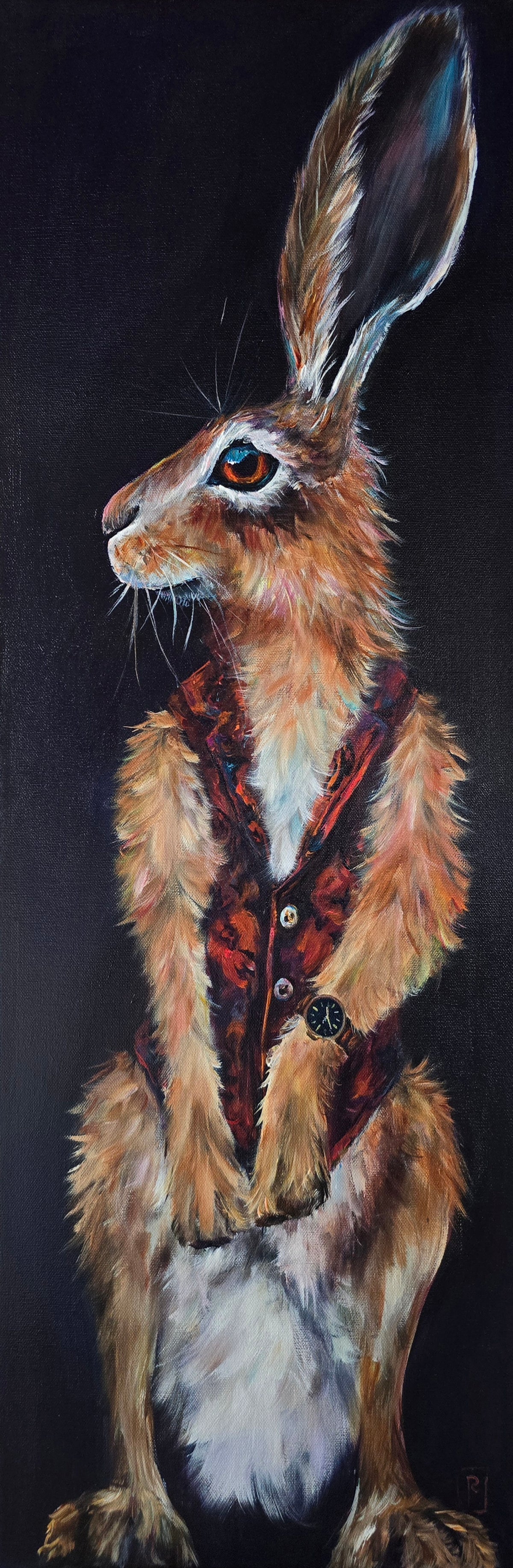 WATCHFUL - "He's such a Gentlemen!" -  12 x 36" ACRYLIC PAINTING