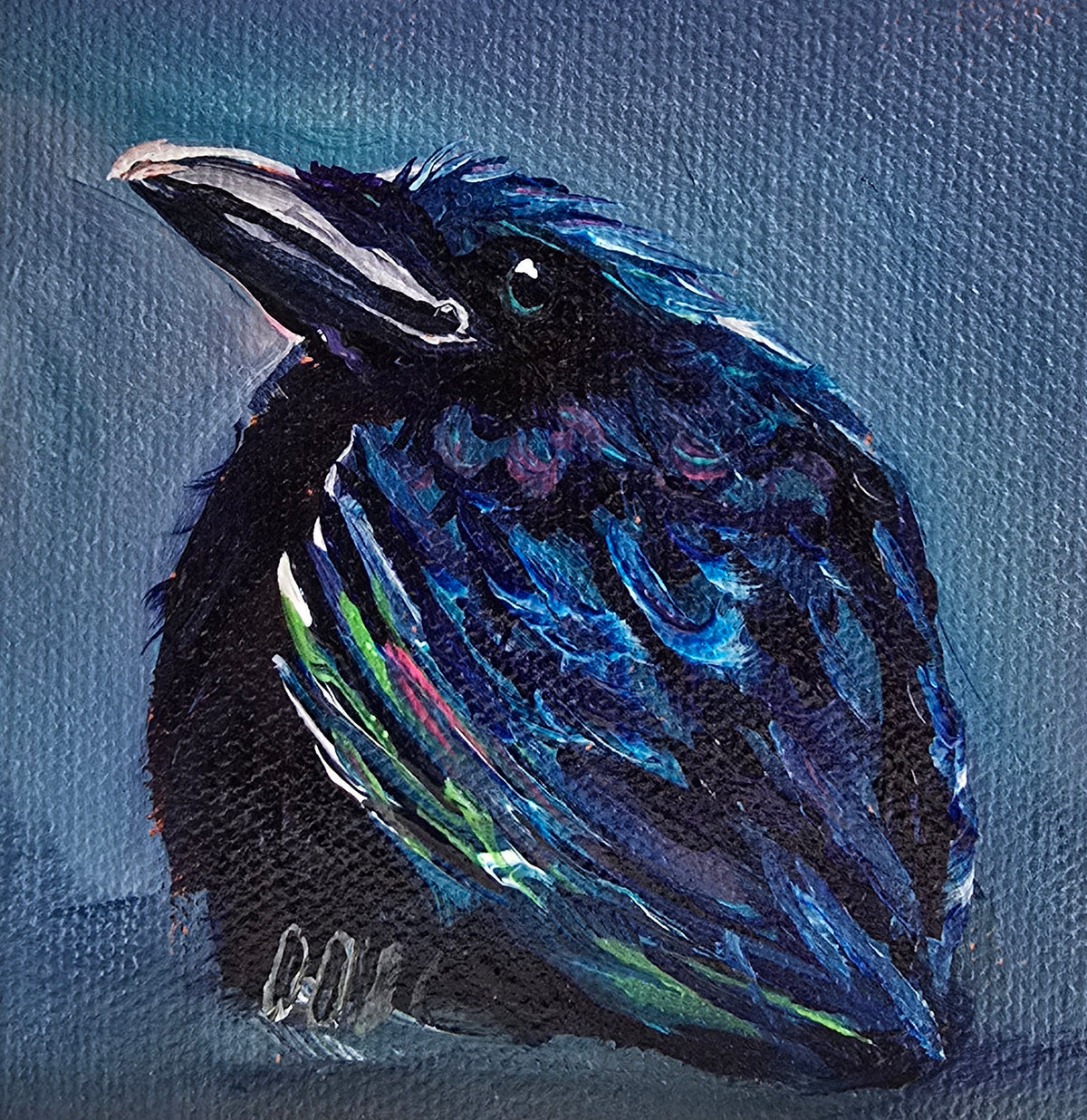 GERALD - "Gerald is too inquisitive and very judgy." 4 x 4" ACRYLIC PAINTING
