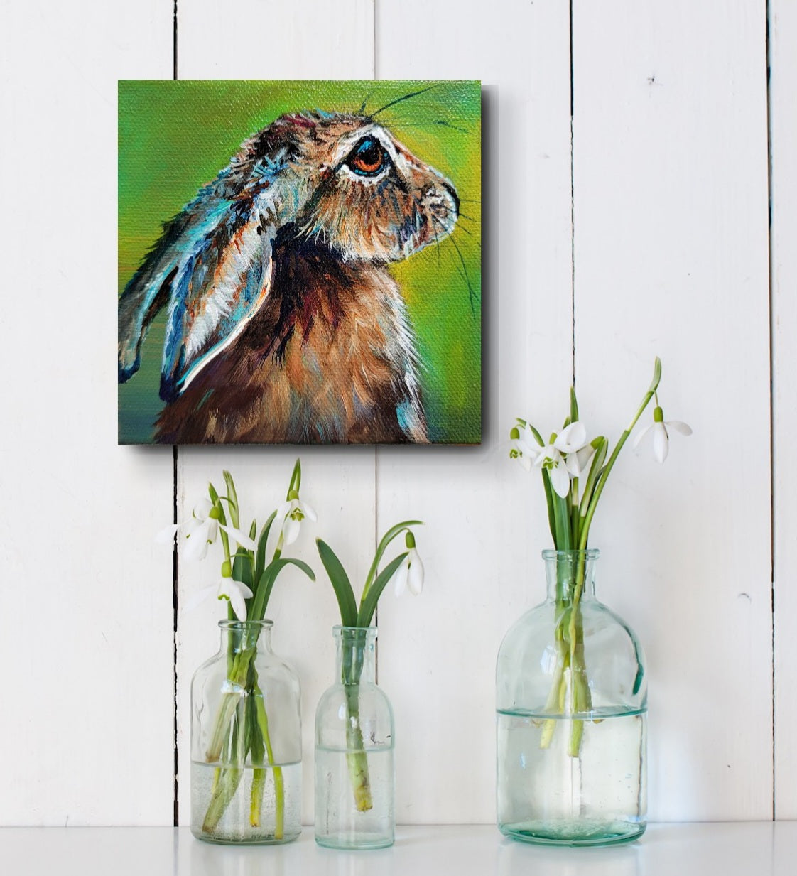 BASHFUL -    6 x 6"  ACRYLIC PAINTING