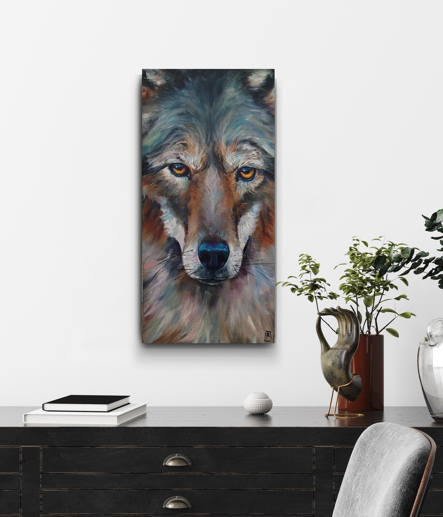WATCHFUL -  12 x 24" ACRYLIC PAINTING