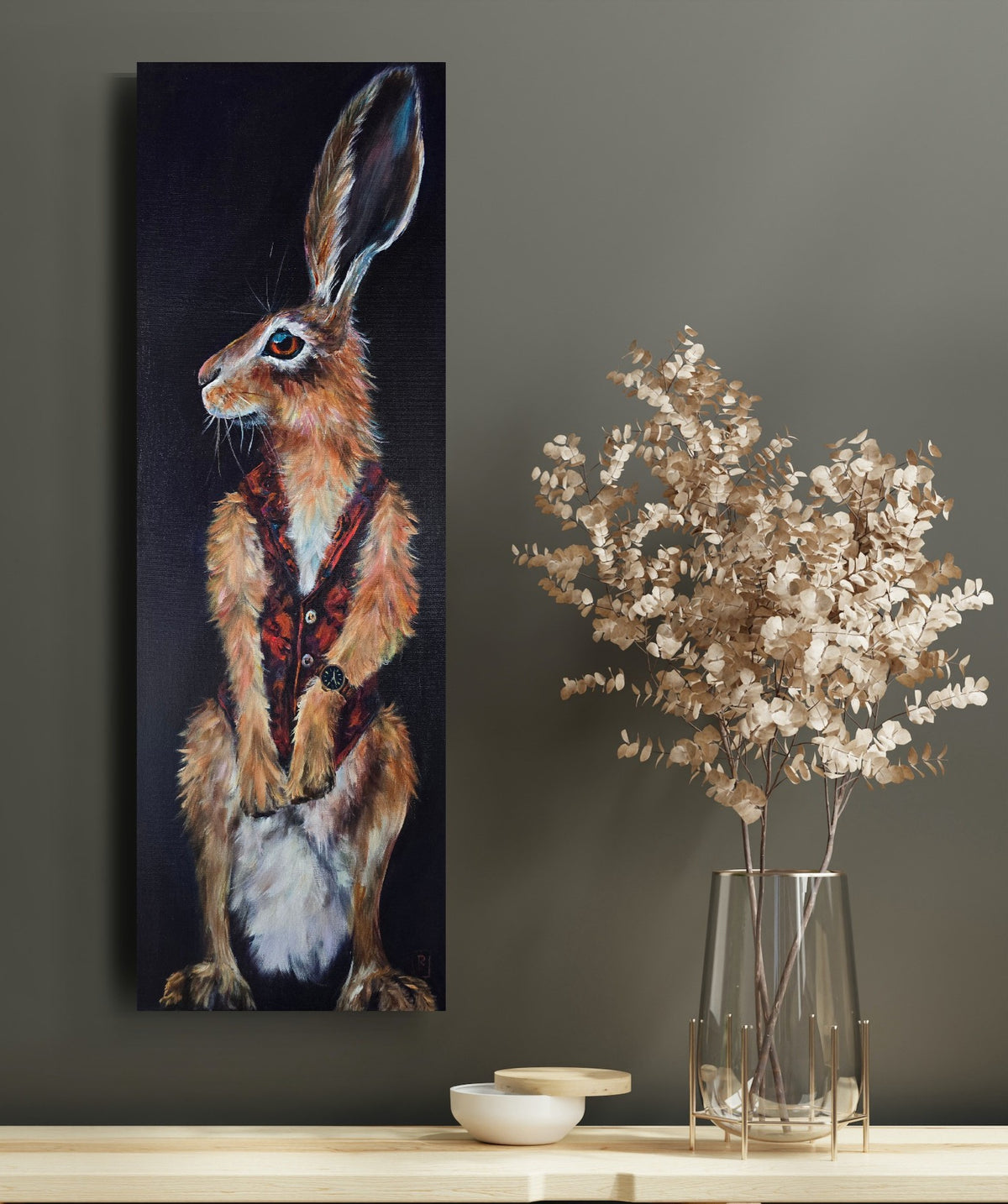 WATCHFUL - "He's such a Gentlemen!" -  12 x 36" ACRYLIC PAINTING
