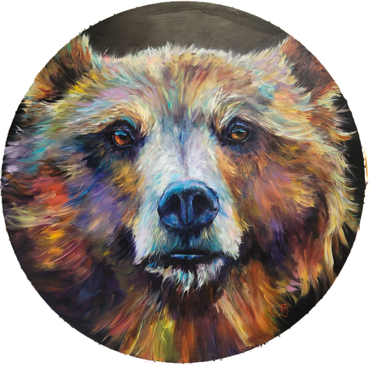 Cedar - original acrylic painting -  48" round - $2000