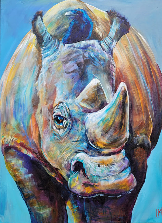 Rainbow Rhino Print