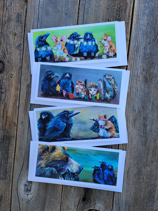 Greeting Cards - Raven and Friends