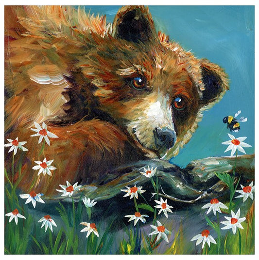 Bear and Daisies Print