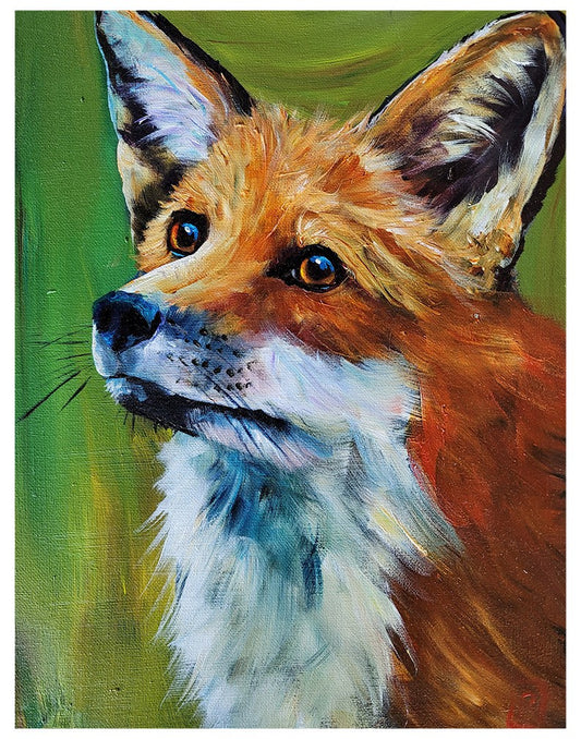 Fox on Green Print