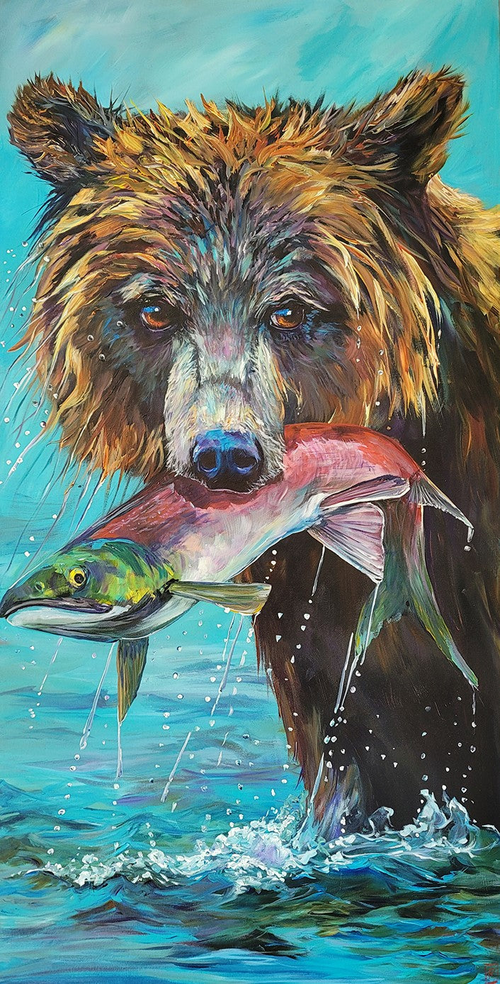 Grizzly Fishing Print